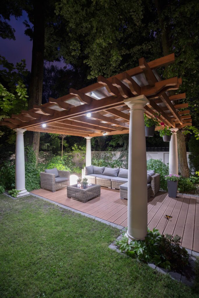 outdoor space with new outdoor additions